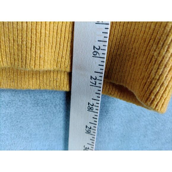 Gap Womens Sweater Large L‎ Yellow Knit Lambswool Nylon Crew Pullover Retro Fall - Picture 4 of 7